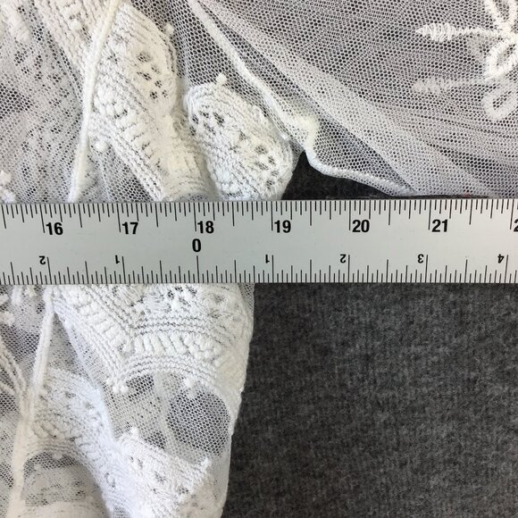 Rabbit Rabbit Rabbit Elbow Sleeve Ivory Lace Shrug Jacket Top Sz L - Picture 4 of 9